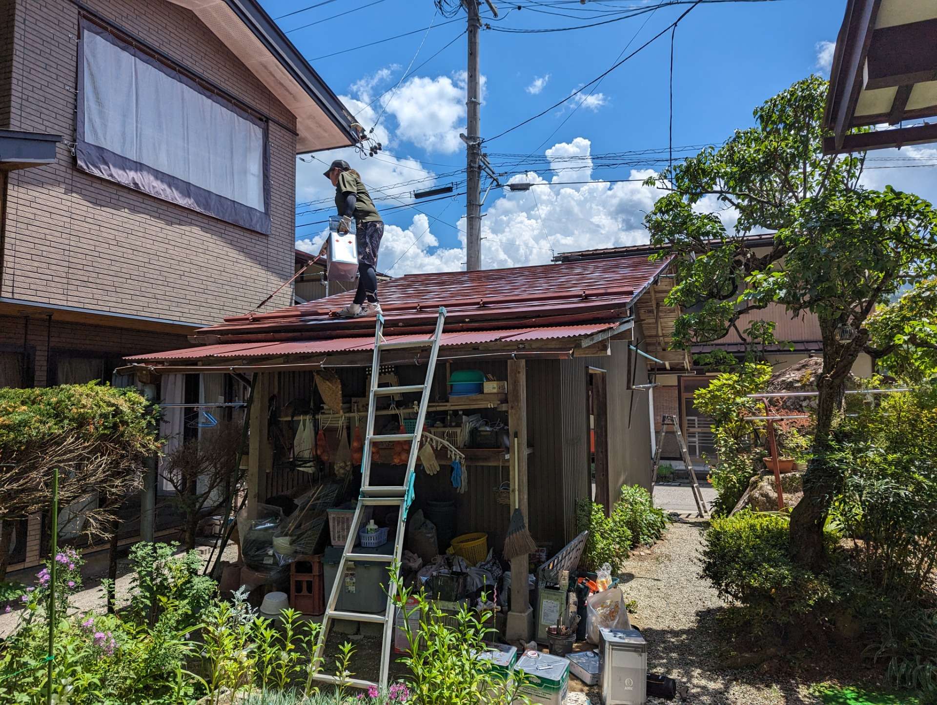 清見町にて屋根塗装工事