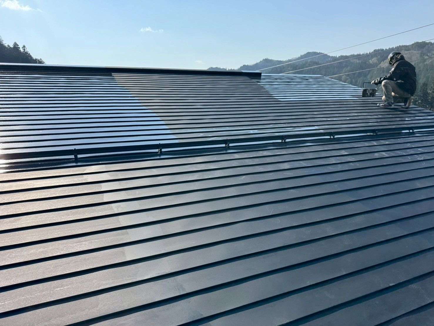 高山市国府町村山にて屋根塗装工事