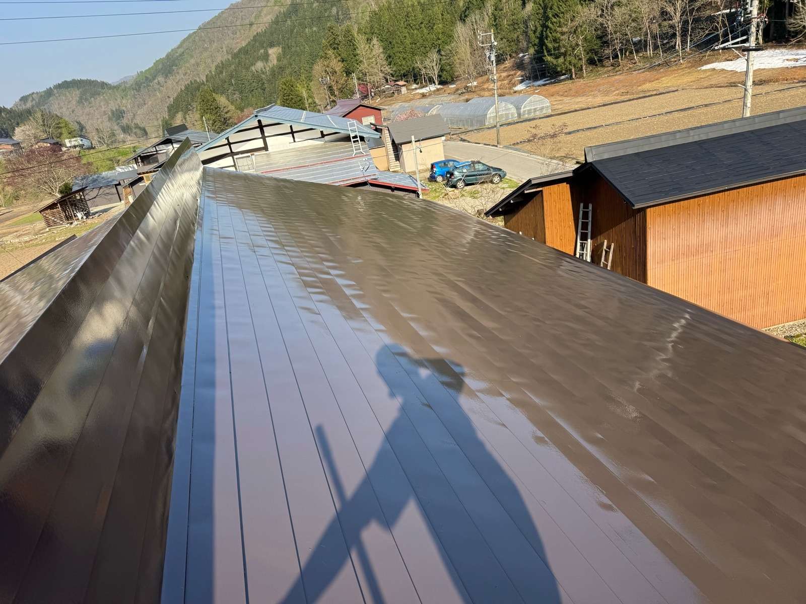 飛騨市河合町にて屋根塗装工事