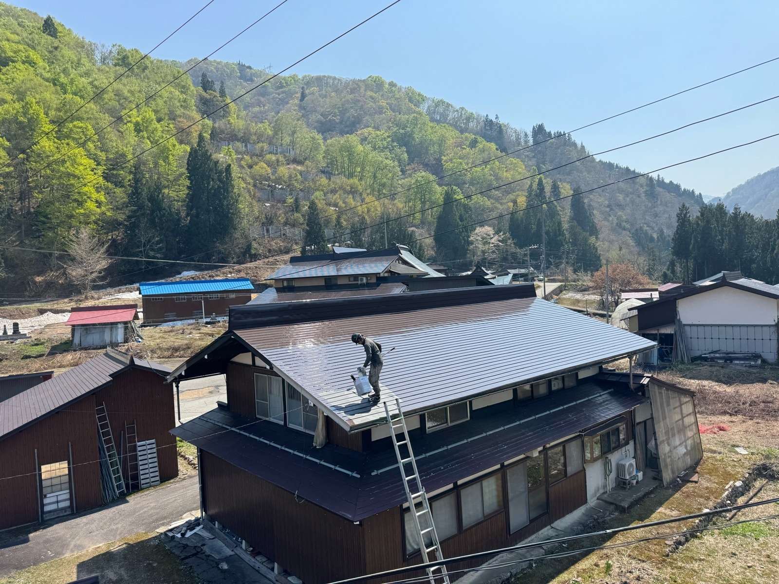 飛騨市河合町にて屋根塗装工事