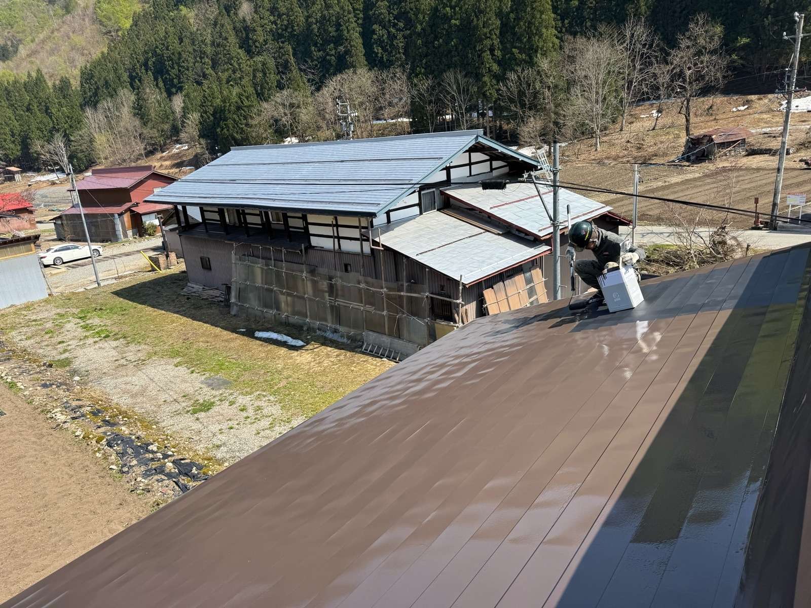 飛騨市河合町にて屋根塗装工事