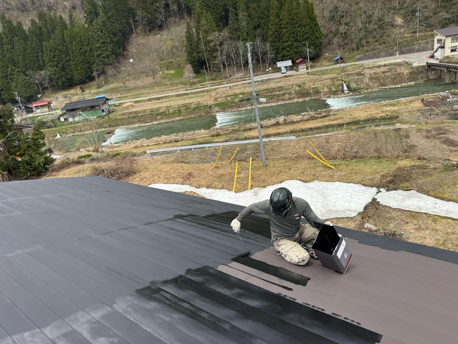 飛騨市河合町にて屋根塗装工事