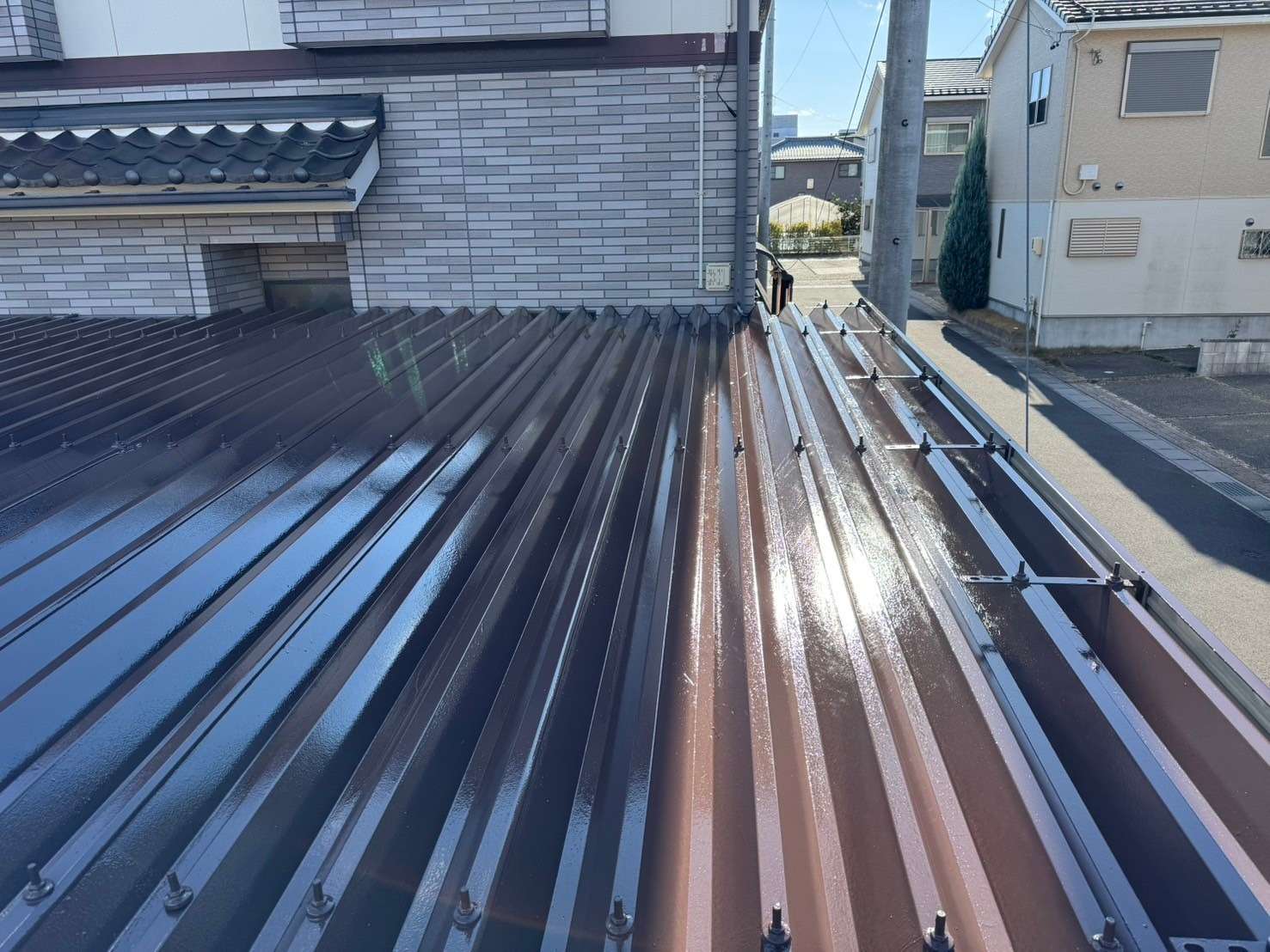 古川町にて屋根塗装工事