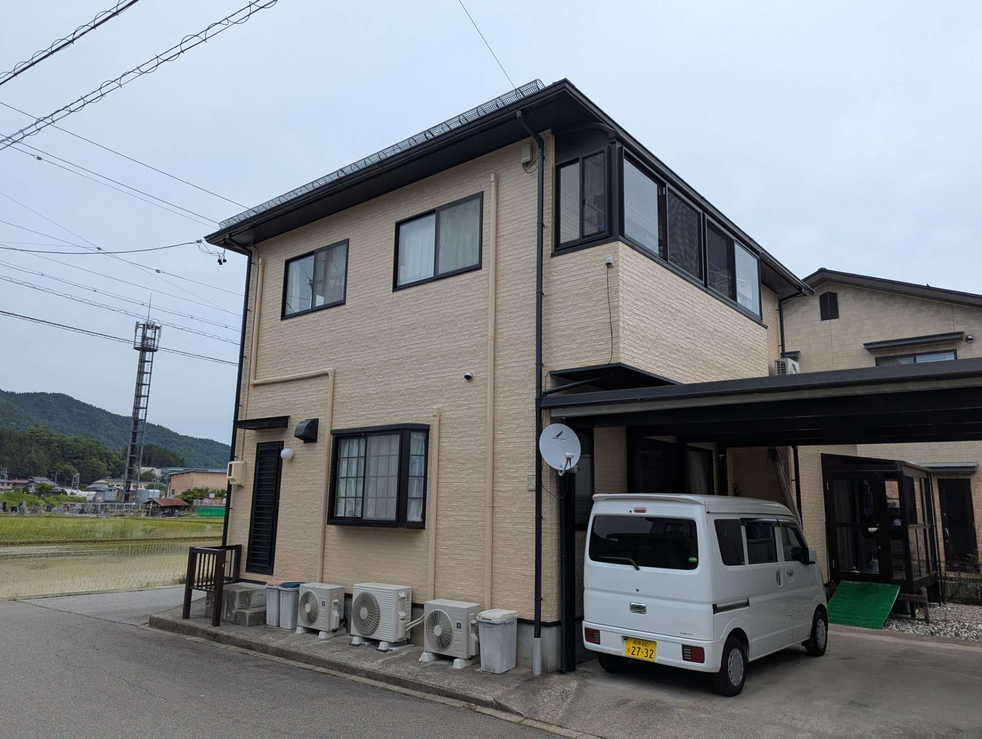 高山市冬頭町にて屋根、外壁塗装