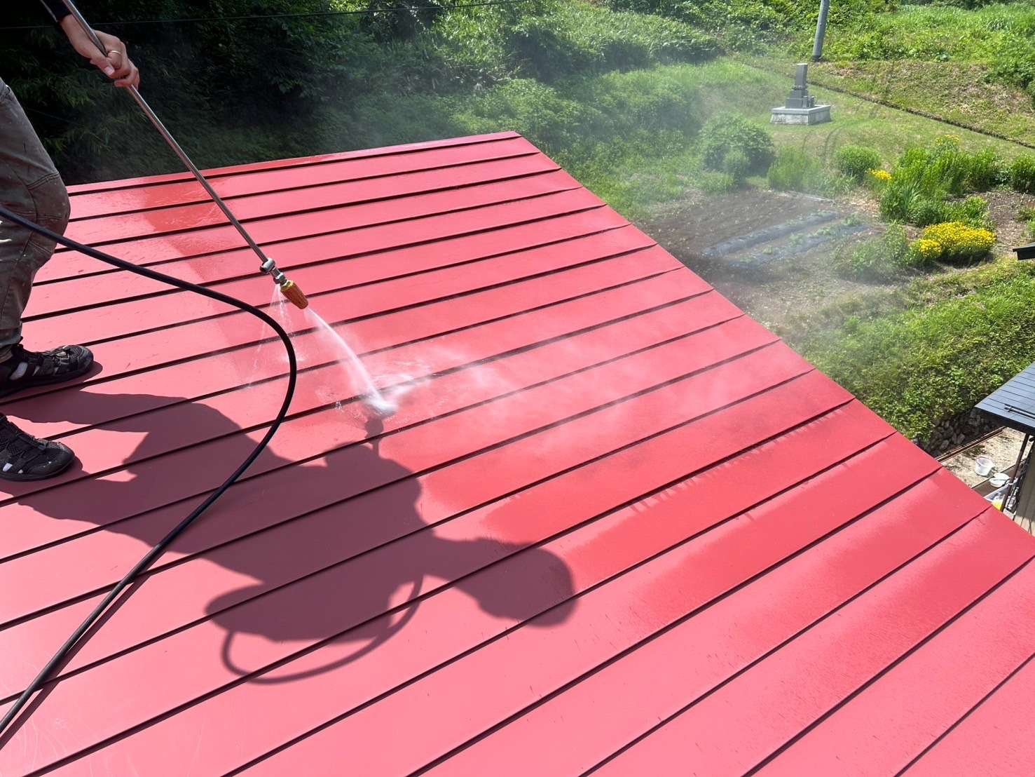 飛騨市河合町にて屋根塗装