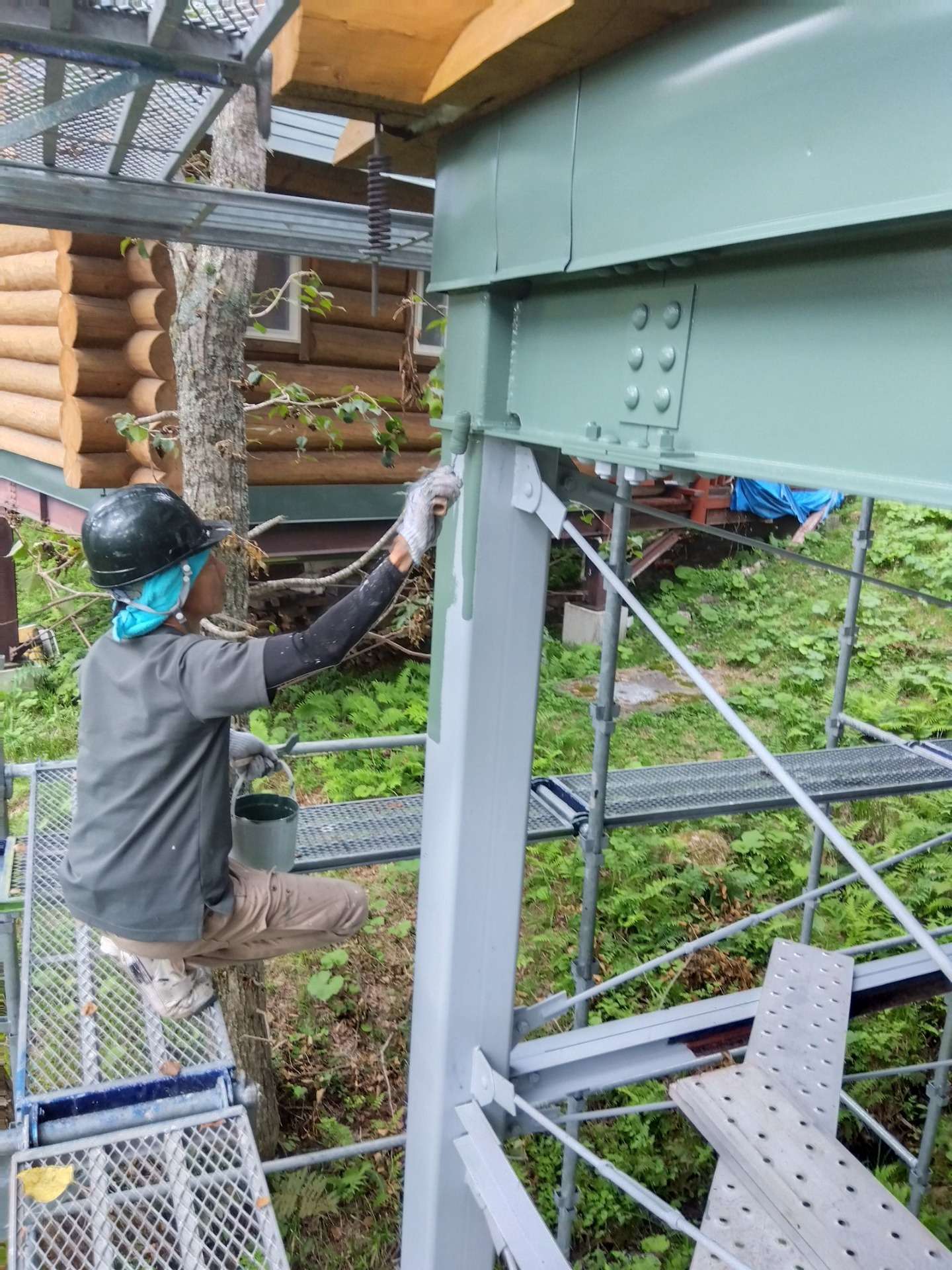 高山市荘川町にて改修塗装工事