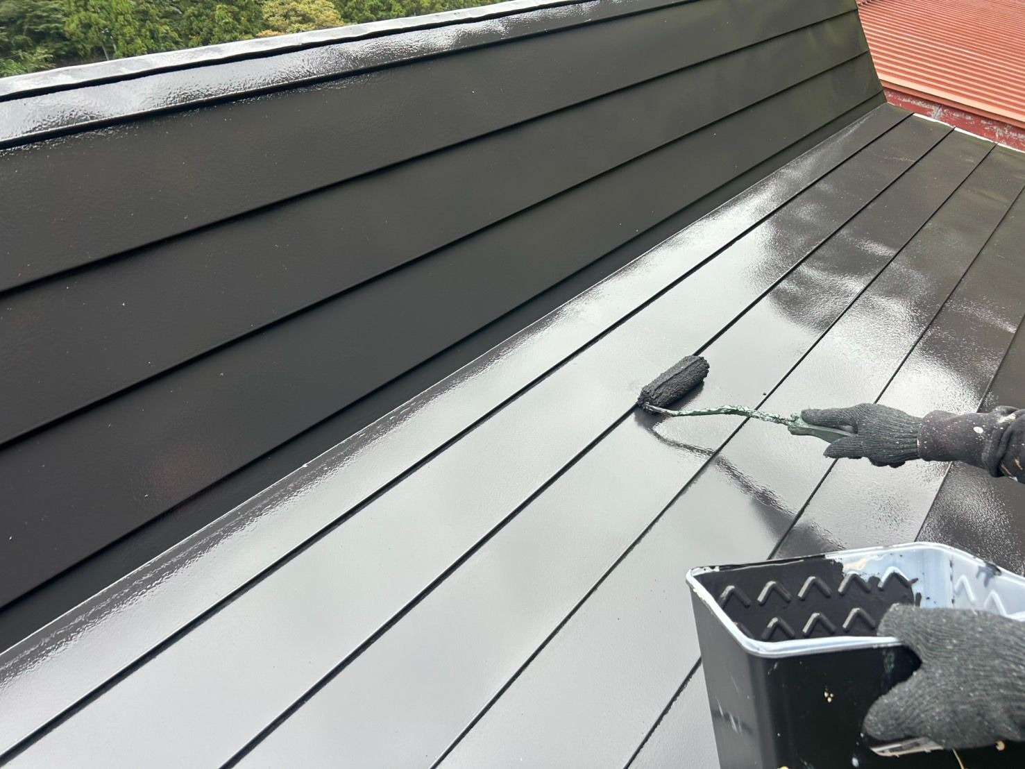 飛騨市宮川町にて屋根塗装工事