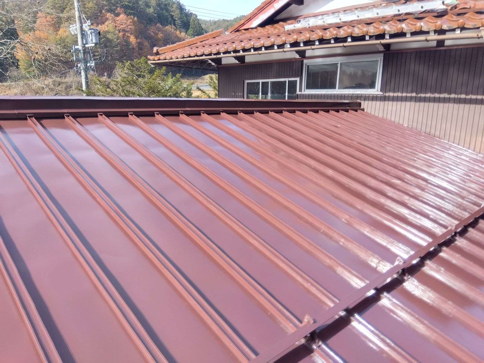 高山市国府町にて屋根塗装工事