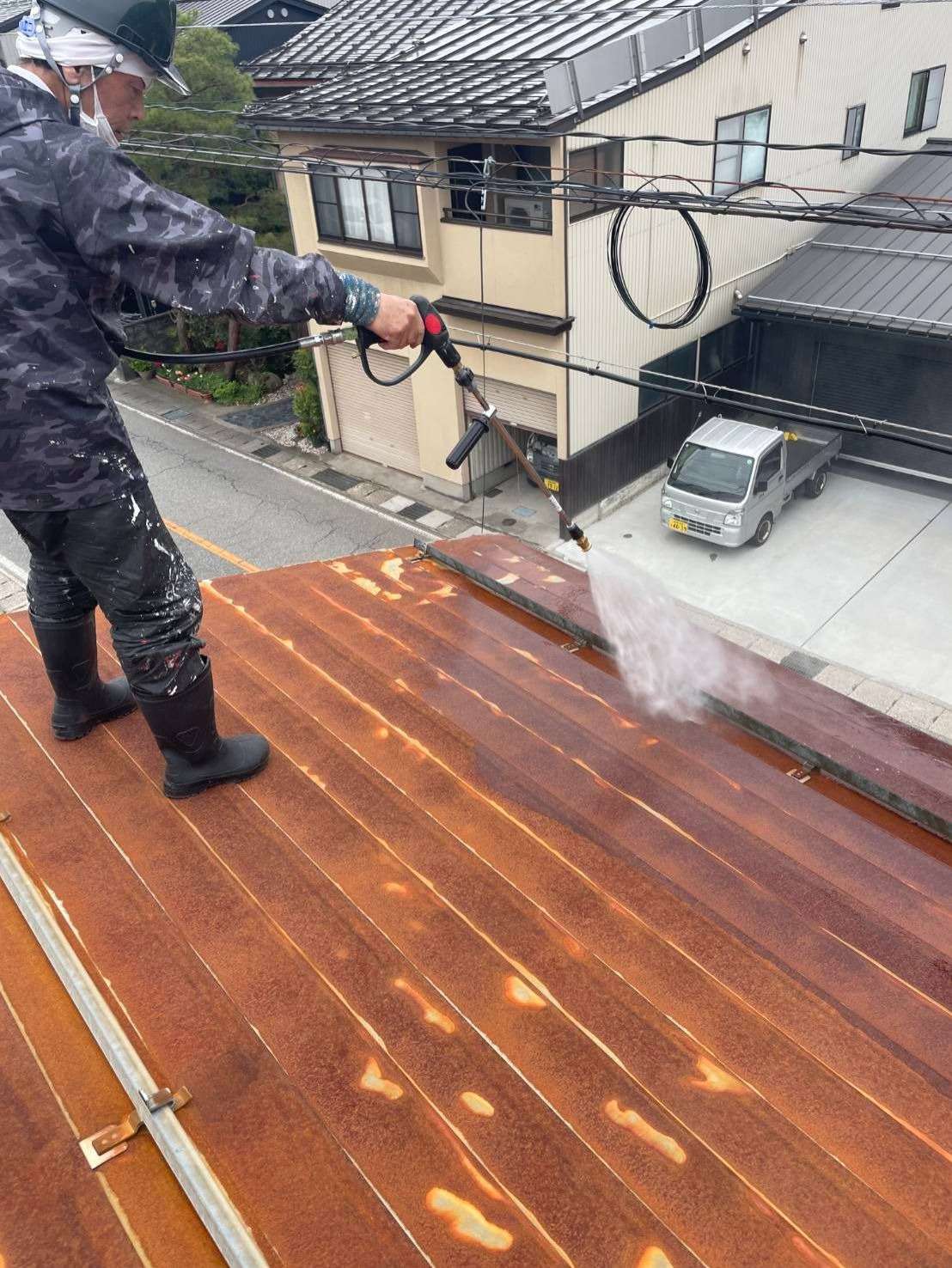 飛騨市神岡町にて屋根塗装工事